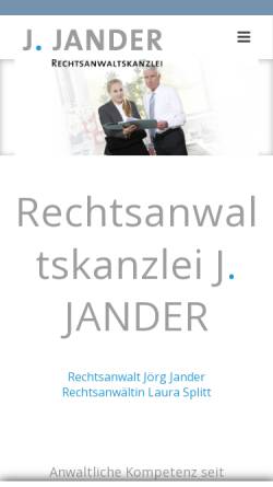 Vorschau der mobilen Webseite www.kanzlei-jander.de, Rechtsanwaltskanzlei Jörg Jander