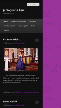 Vorschau der mobilen Webseite www.jazzagentur-kaul.de, Jazzagentur Gabriele Kaul