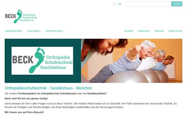 Vorschau von www.schuhtechnik-beck.de, Beck Orthopädie-Schuhtechnik