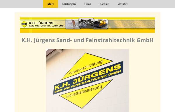 Vorschau von www.sandstrahl-juergens.de, Jürgens Sand- und Feinstrahltechnik GmbH