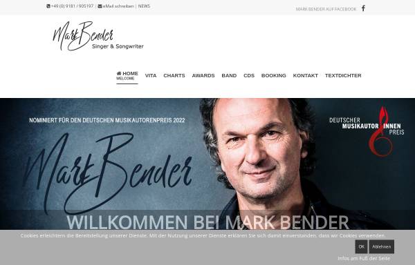 Vorschau von www.markbender.de, Bender, Mark und Band