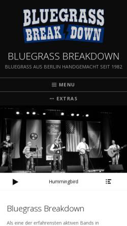 Vorschau der mobilen Webseite www.bluegrass-breakdown.de, Bluegrass Breakdown