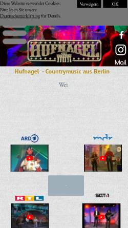 Vorschau der mobilen Webseite www.hufnagel-berlin.de, Hufnagel Countryband