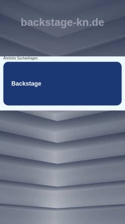 Vorschau der mobilen Webseite www.backstage-kn.de, Backstage