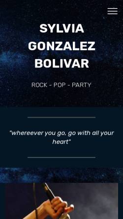 Vorschau der mobilen Webseite www.bolivar-music.de, Bolivar, Sylvia Gonzalez