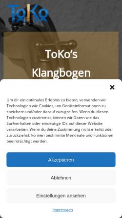 Vorschau der mobilen Webseite www.klangbogen.de, Holzblasinstrumenten-Studio Toko