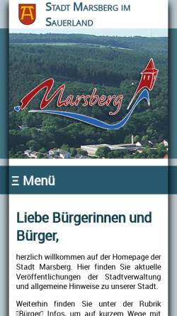 Vorschau der mobilen Webseite www.marsberg.de, Marsberg