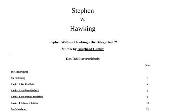 Vorschau von www.guether.de, Hawking, Stephen William