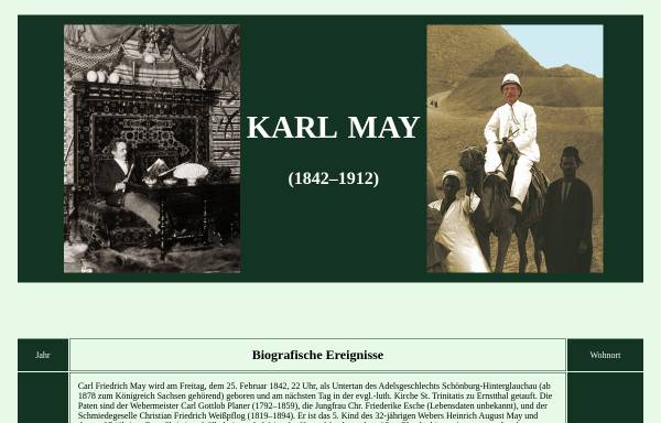 Vorschau von www.karl-may-stiftung.de, Karl Friedrich May - Die Jahre 1842-1874