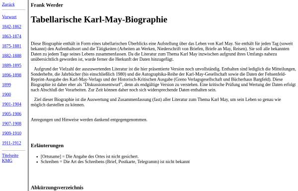 Vorschau von www.karl-may-gesellschaft.de, Tabellarische Karl-May-Biographie