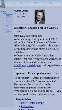Vorschau der mobilen Webseite www.guenter-lampe.de, Lampe, Günter (1925-2003)