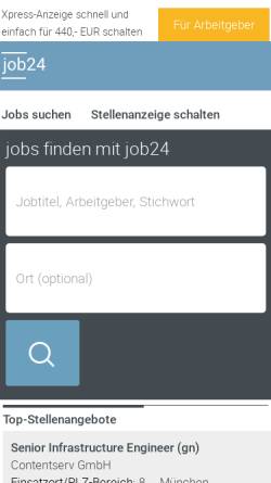 Vorschau der mobilen Webseite www.job24.de, Job24.de