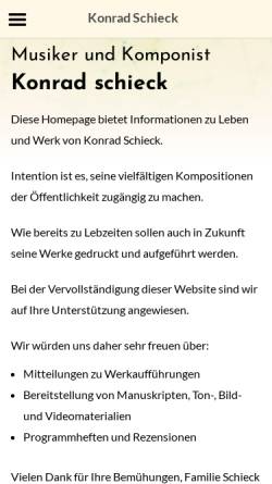 Vorschau der mobilen Webseite www.konrad-schieck.de, Schieck, Konrad (1942-1999)