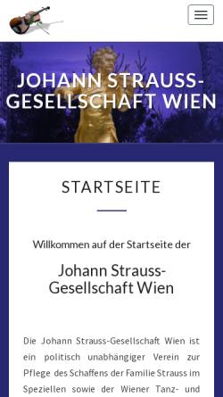Vorschau der mobilen Webseite www.johann-strauss-gesellschaft.at, Strauss, Johann - Gesellschaft Wien