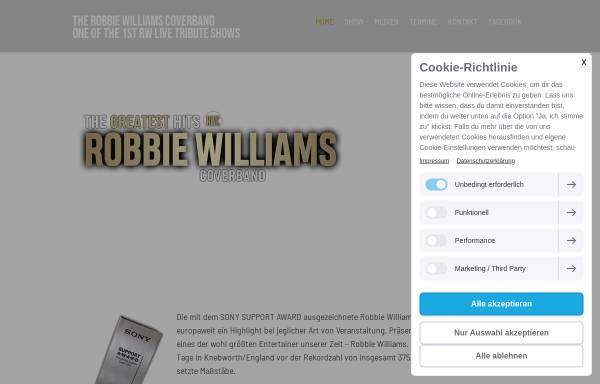 Vorschau von www.robbiewilliamscoverband.de, Robbie Williams Coverband