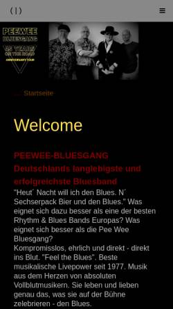 Vorschau der mobilen Webseite www.peewee-bluesgang.de, PeeWee-Bluesgang