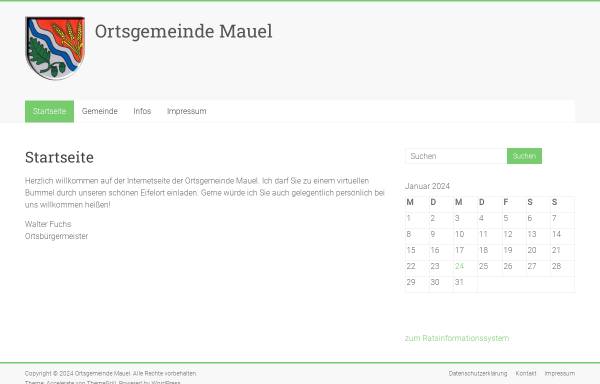 Vorschau von www.mauel-net.de, Ortsgemeinde Mauel