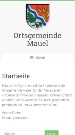 Vorschau der mobilen Webseite www.mauel-net.de, Ortsgemeinde Mauel