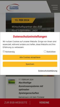 Vorschau der mobilen Webseite www.sportkreis-ma.de, Sportkreis Mannheim