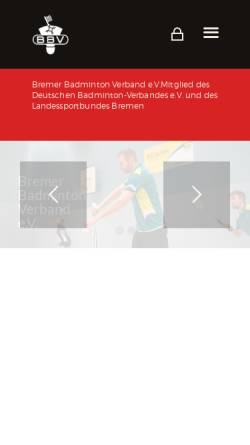 Vorschau der mobilen Webseite www.badminton-bremen.de, Bremer Badminton Verband