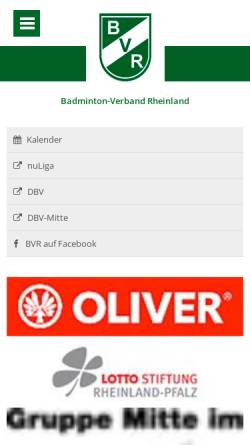 Vorschau der mobilen Webseite www.bv-rheinland.de, Badminton Verband Rheinland e.V.