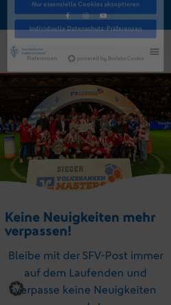 Vorschau der mobilen Webseite www.saar-fv.de, Fußballverband e.V.