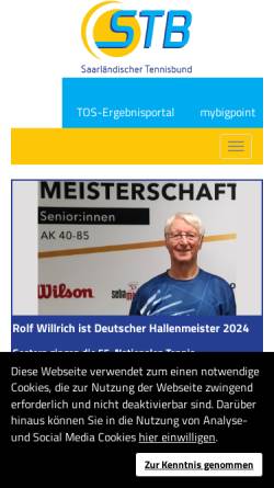 Vorschau der mobilen Webseite www.stb-tennis.de, STB Tennisbund e.V.
