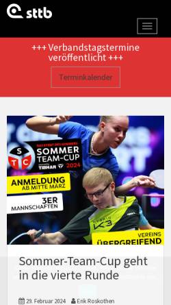 Vorschau der mobilen Webseite www.sttb.de, STTB Tischtennisbund