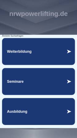 Vorschau der mobilen Webseite www.nrwpowerlifting.de, Gewichtheberverband Nordrhein-Westfalen e.V. - Kraftdreikampf
