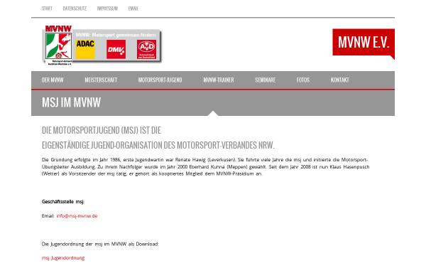 Vorschau von www.msj-mvnw.de, Motorsportjugend im MVNW