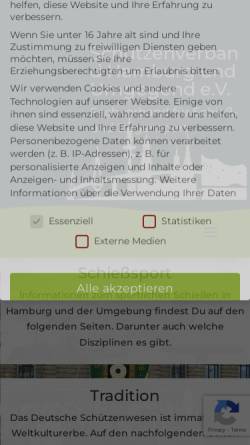 Vorschau der mobilen Webseite www.schuetzenverband-hamburg.de, Schützenverband Hamburg und Umgegend e.V.