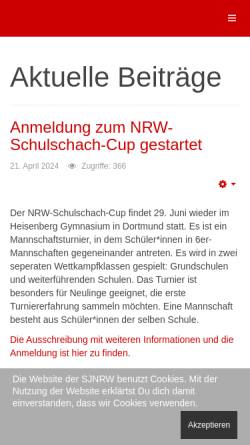Vorschau der mobilen Webseite www.schachjugend-nrw.de, Schachjugend NRW