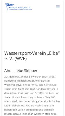 Vorschau der mobilen Webseite www.hh-wve.de, Wassersportverein Elbe e.V.