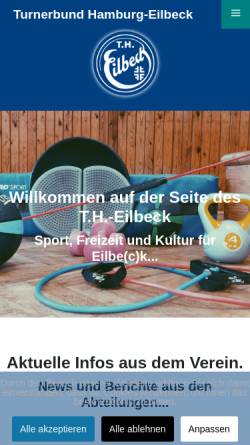 Vorschau der mobilen Webseite www.th-eilbeck.de, TH-Eilbeck e.V.