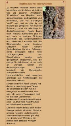 Vorschau der mobilen Webseite www.tierundnatur.de, Tier und Natur: Reptilien bzw. Kriechtiere (Reptilia)