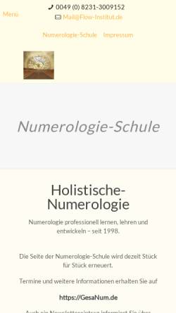 Vorschau der mobilen Webseite numerologie-schule.de, Schule für Numerologie
