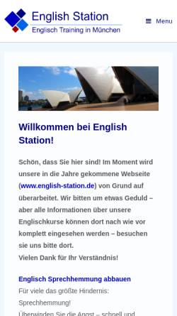 Vorschau der mobilen Webseite www.englisch-in-muenchen.de, English Station