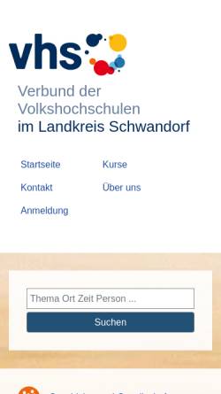 Vorschau der mobilen Webseite vhs-schwandorf-land.de, Volkshochschule im Städtedreieck e.V.
