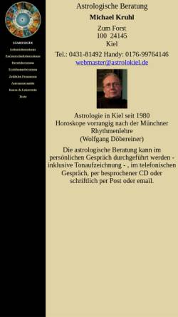 Vorschau der mobilen Webseite www.astrolokiel.de, Astrologische Beratung Michael Kruhl