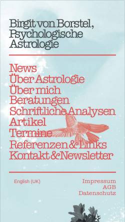 Vorschau der mobilen Webseite www.birgitvonborstel.de, Birgit von Borstel, psychologische Astrologie
