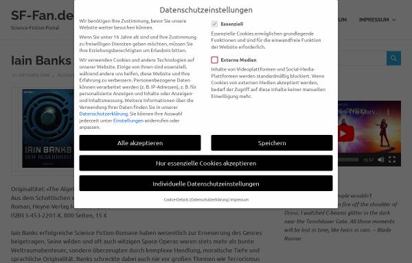 Vorschau von www.sf-fan.de, Iain Banks: Der Algebraist