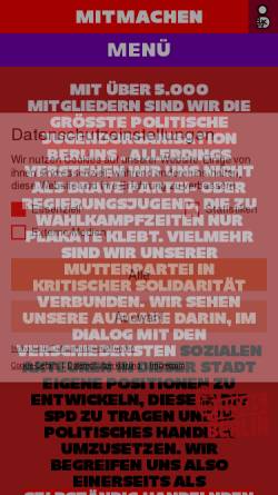 Vorschau der mobilen Webseite www.jusosberlin.de, Jusos Arbeitsgemeinschaft Berlin