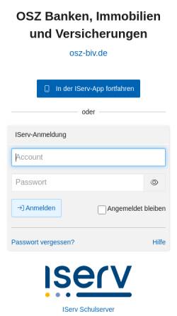 Vorschau der mobilen Webseite www.osz-banken-versicherungen.de, OSZ Banken und Versicherungen