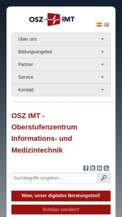 Vorschau der mobilen Webseite www.oszimt.de, OSZ Informations- und Medizintechnik