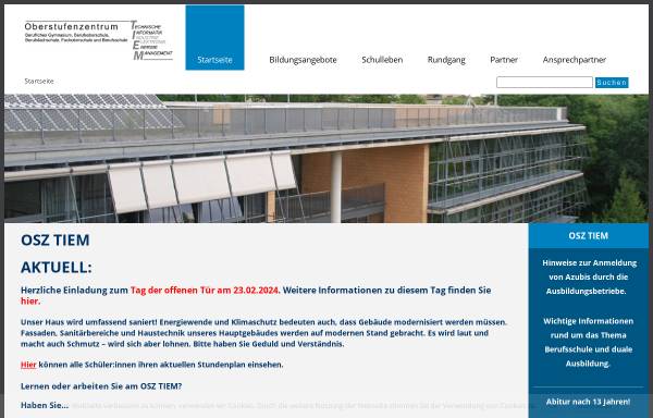 Vorschau von www.osztiem.de, OSZ Technische Informatik, Industrieelektronik und Energiemanagement