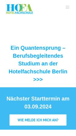 Vorschau der mobilen Webseite hotelfachschule-berlin.de, Staatliche Wirtschaftsfachschule für Hotellerie und Gastronomie Berlin