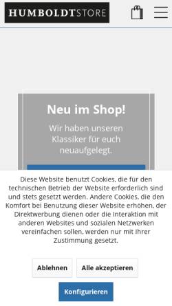 Vorschau der mobilen Webseite www.humboldtstore.de, HumboldtStore