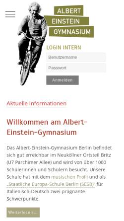 Vorschau der mobilen Webseite www.aeo.de, Albert-Einstein-Oberschule
