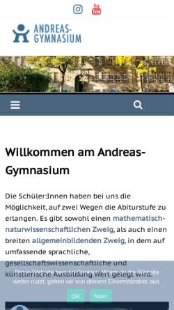 Vorschau der mobilen Webseite www.andreas-gym.de, Andreas-Gymnasium in Friedrichshain-Kreuzberg