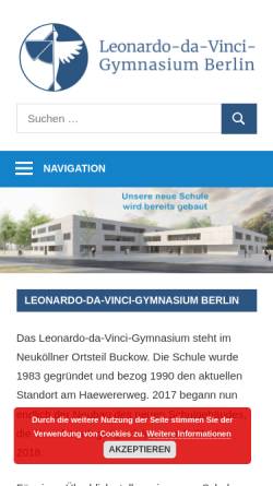 Vorschau der mobilen Webseite www.leonardo-da-vinci-gymnasium.de, Leonardo da Vinci Gymnasium